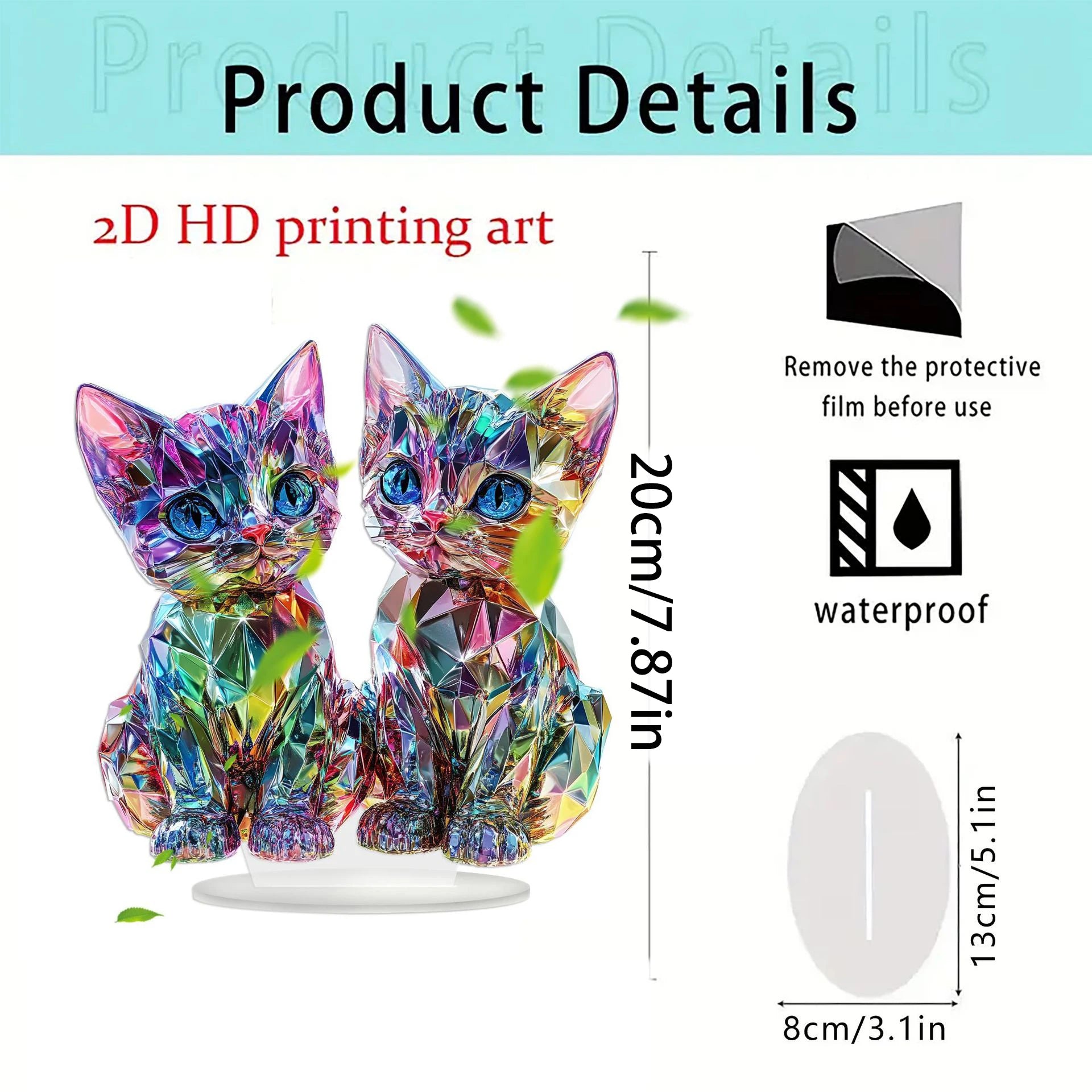 Artistic Crystal Cat Sculpture 1 Cute Home Desktop Decoration Ideal Gift for Family And Friends Suitable for Bedroom Decor