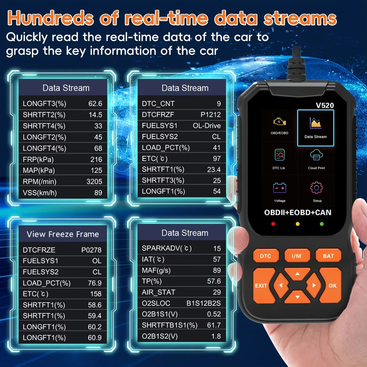 V520 OBD2 Car Diagnostic Scanner – All-in-one Diagnostic Tool