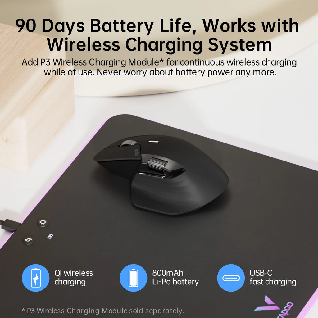 Rapoo / Multi-Mode Rechargeable Wireless Mouse Ergonomic 4000 DPI