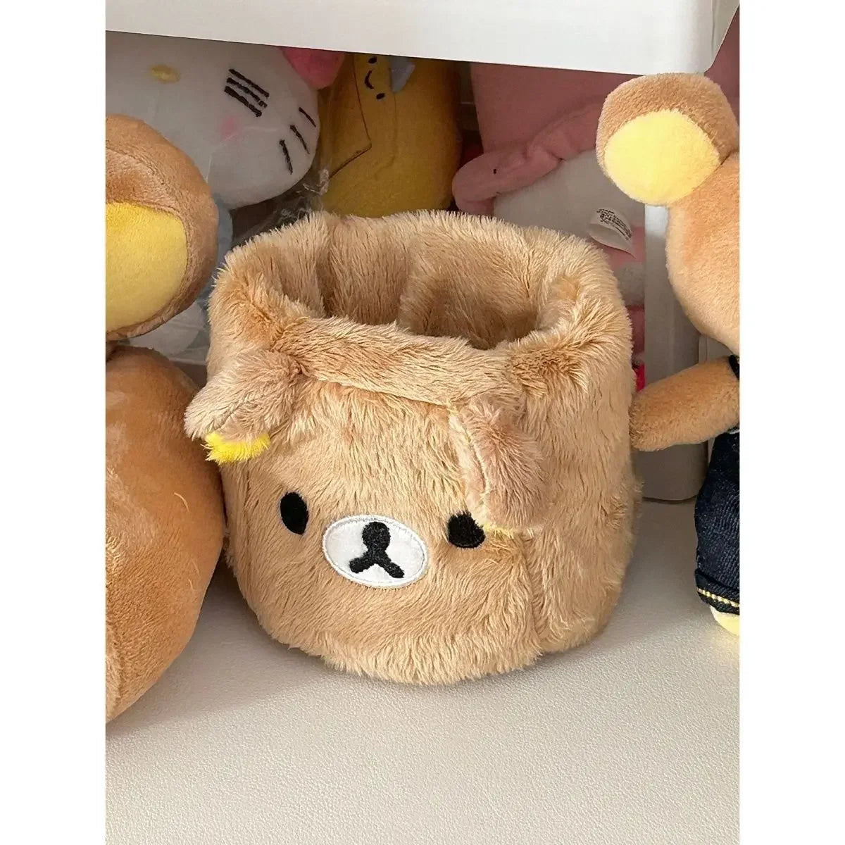 New Cute Rilakkuma Pen Holder Cartoon Anime Pen Container Desk Organizer Decorations School Students Gifts Stationery Supplies