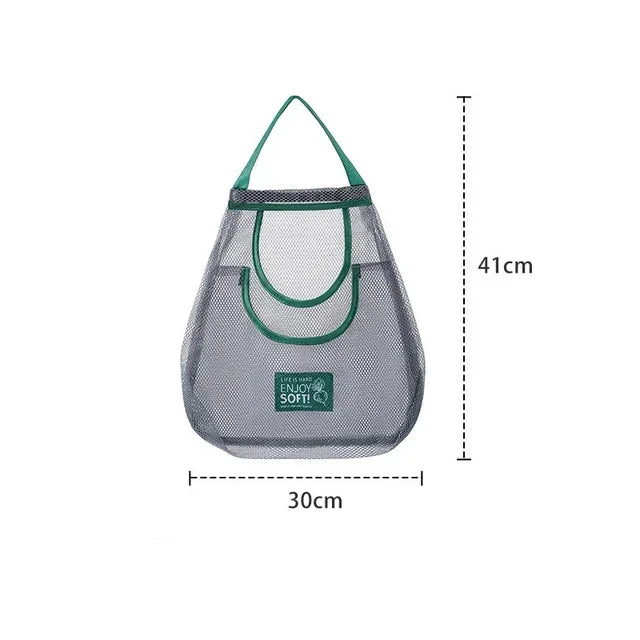 1PC Portable Hanging Mesh Storage Bag Multi-purpose Breathable Kitchen Fruit and Vegetable Hanging Bags