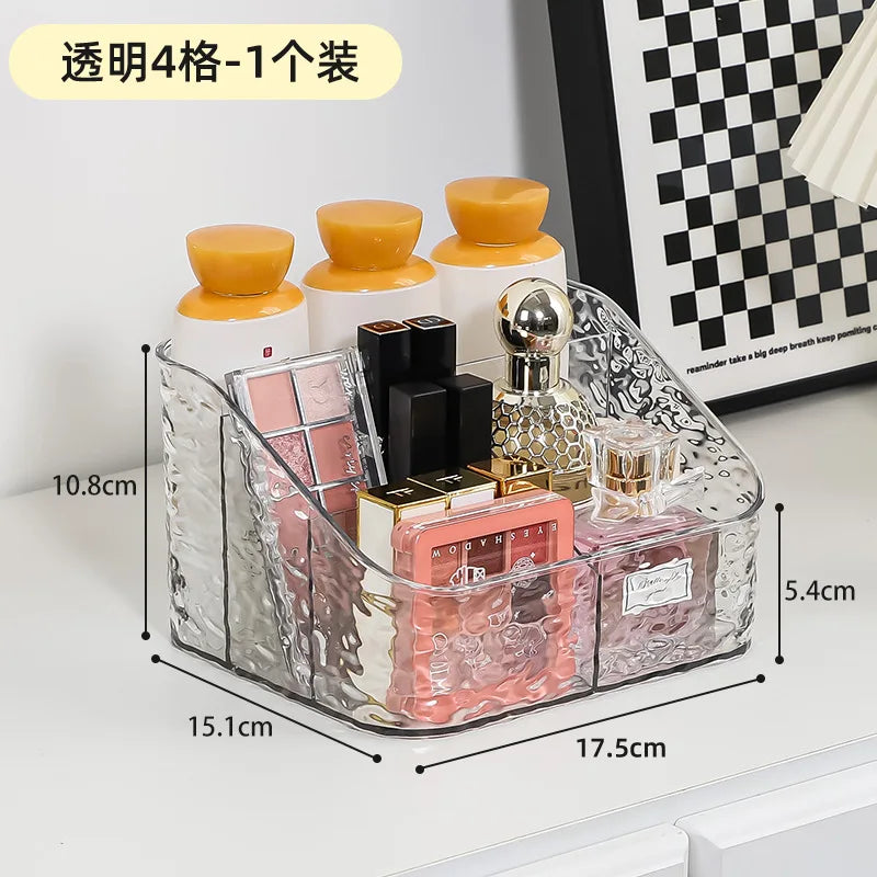 3/4/5 Grids Makeup Storage Box Bedroom Bathroom Lipstick Wash Cosmetic Dresser Organizer Multifunctional Skin Care Organizer