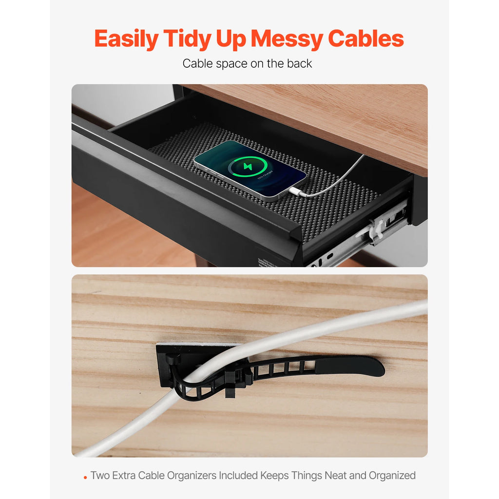 SucceBuy 16/26/30in Storage Under Desk Drawer Organizer Slide Out