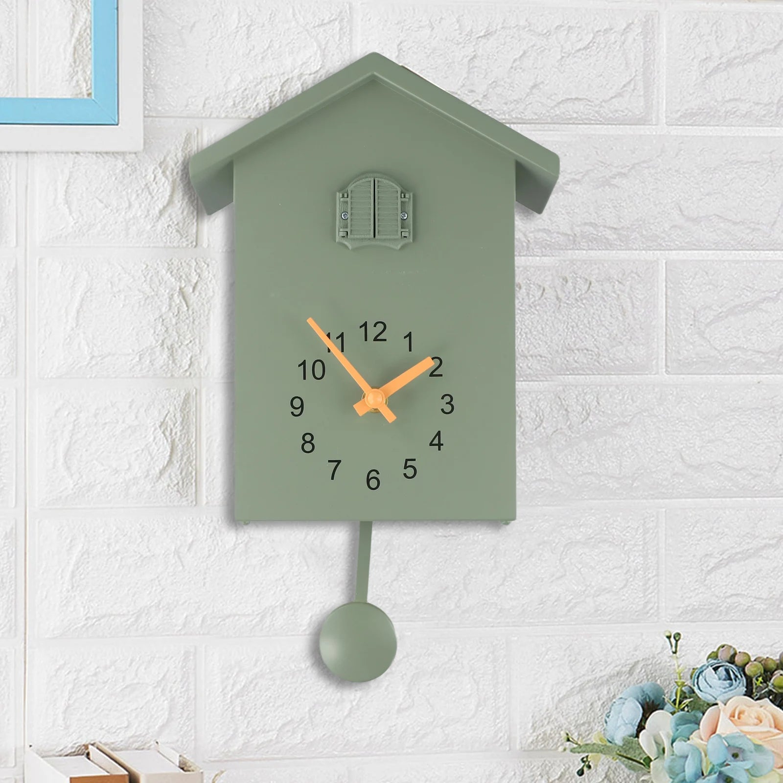 1pc Cuckoo Clock Voices Call Bird House Wall Art Home Living Room Office Decoration Home Decor ABS Wall Clocks