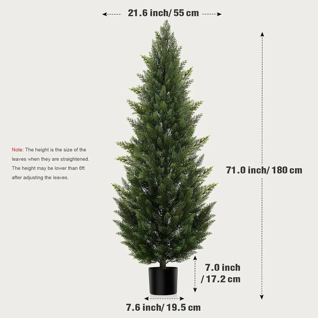 Artificial Cedar Topiary Tree 2/3/4/5/6FT Faux Evergreen Cypress Plant