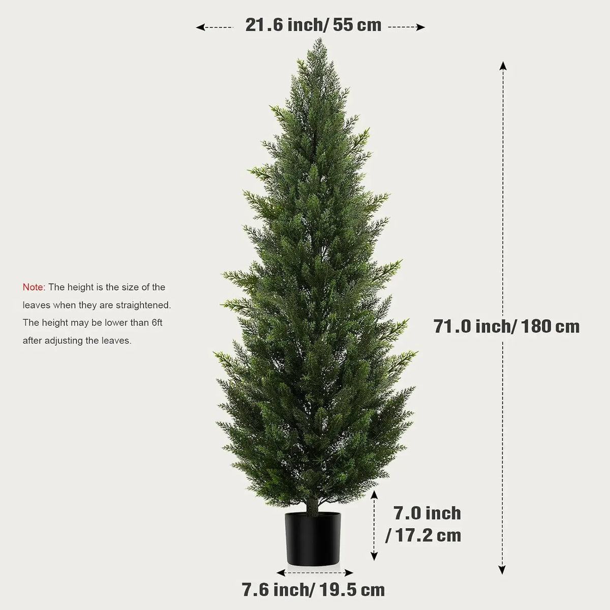 Artificial Cedar Topiary Tree 2/3/4/5/6FT Faux Evergreen Cypress Plant