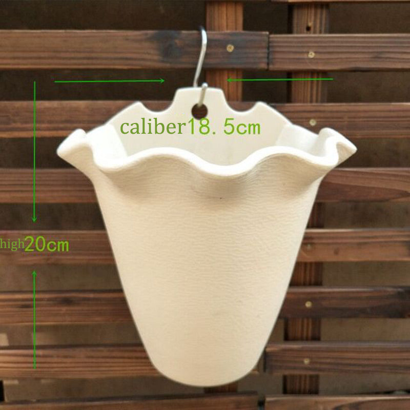Flower Pot Wall-mounted Plastic Wall Hanging Container Basket Flowerpot for Outdoor Garden Balcony Planter Bucket Home Decor