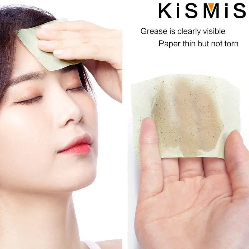 100 Sheets Oil Blotting Paper for Face Absorbs Excess Shine and Oil Portable Matte Facial Tissues for Oily Skin Care