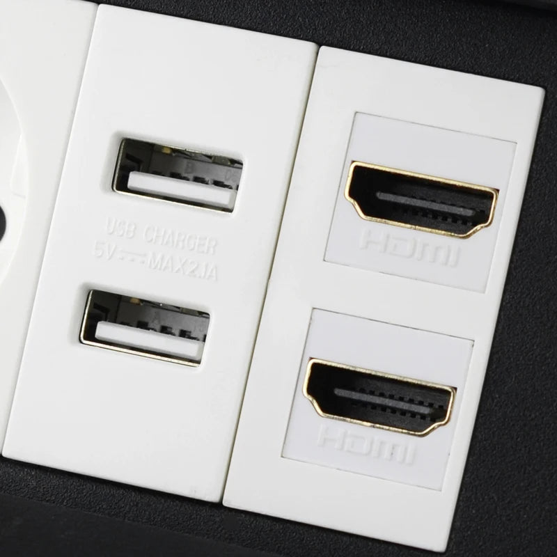 Sockets DIY Wireless Desktop UK FR EU Pop Up Hidden Table Socket With Wireless Charger USB TypeC Ports Table Sockets RJ45