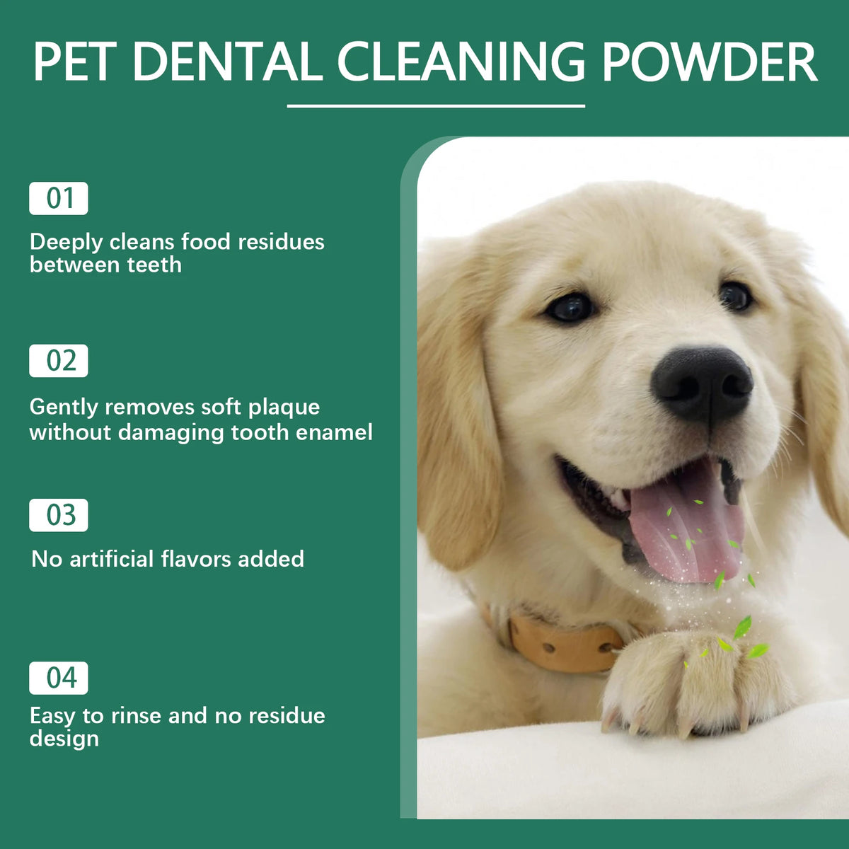 Dog Teeth Cleaning Powder, Freshens Breath