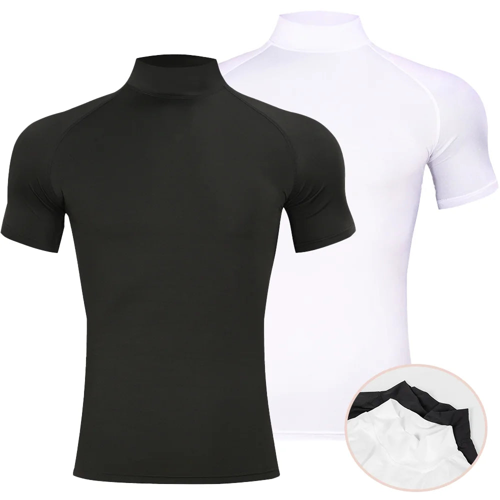 Mens Bodybuilding Sports Tight T-Shirt Summer Compression