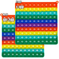1-200 Numbers Counting Math Fidget Toys, Rainbow Silicone Push Bubble Educational Math Games Toys for Preschool Kids