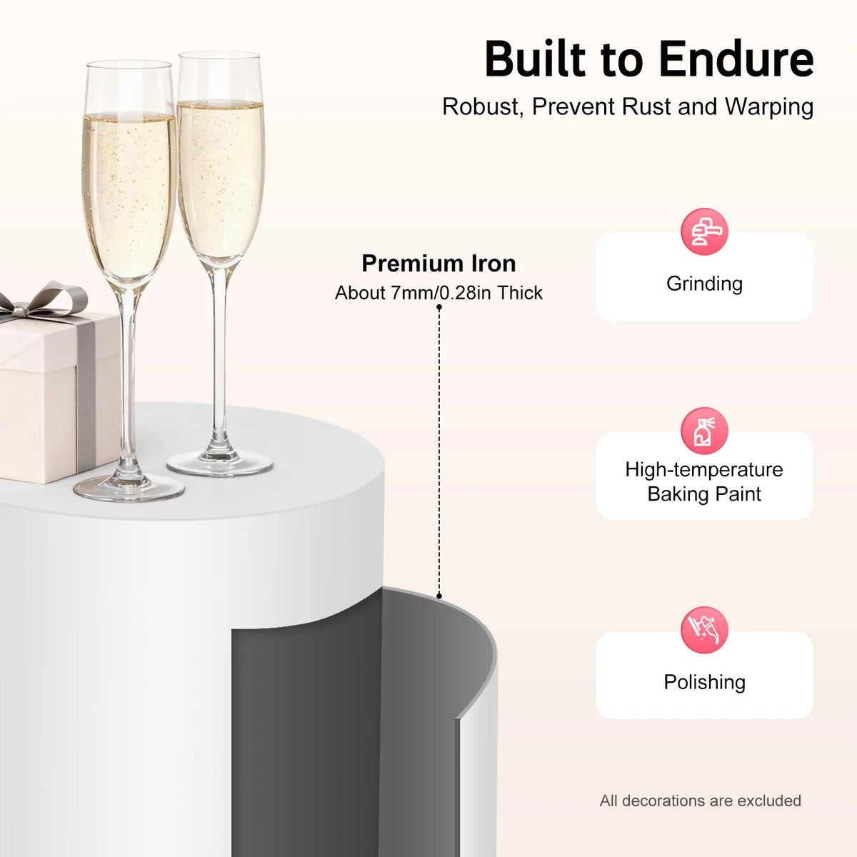 Cylinder Cake Display Stand Set Round Cylindrical Dessert Display