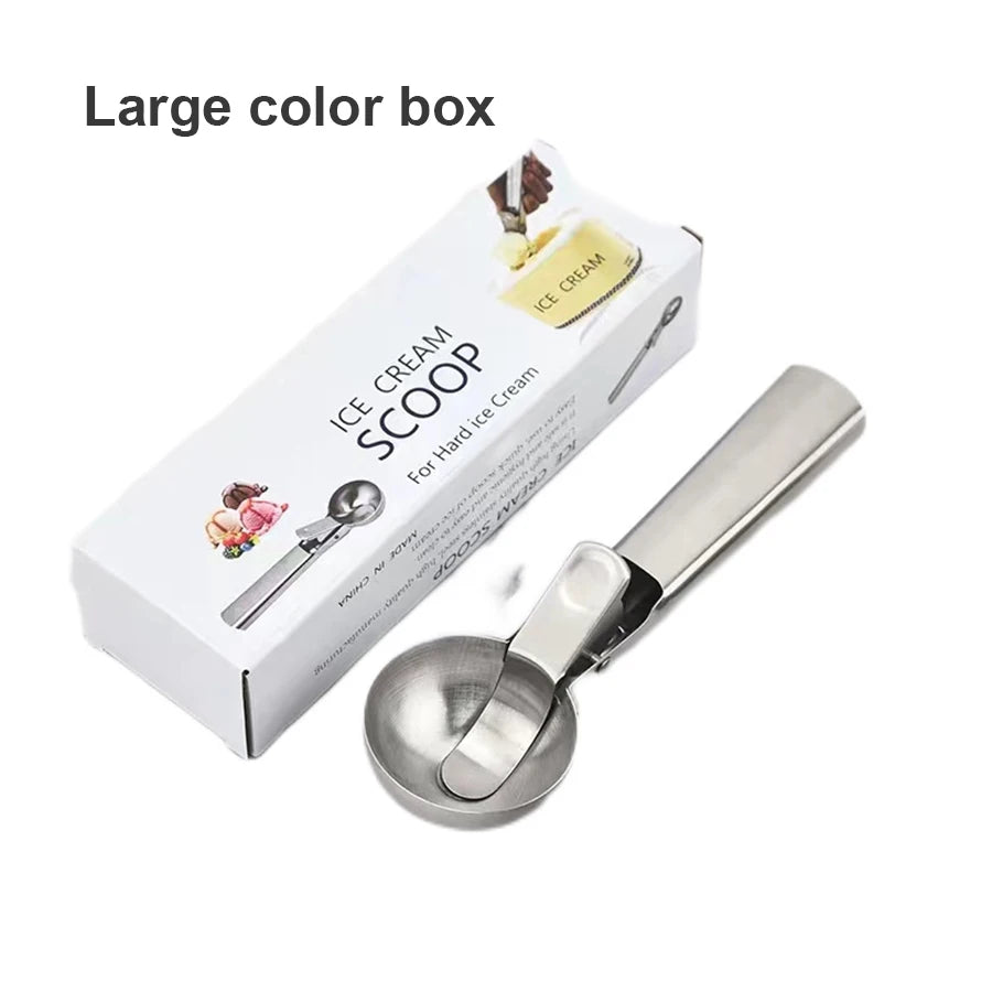 Stainless Steel Dual-purpose Ice Cream Scoop Ice Cream Scooper Multifunctional Fruit Scoop Kitchen Supplies