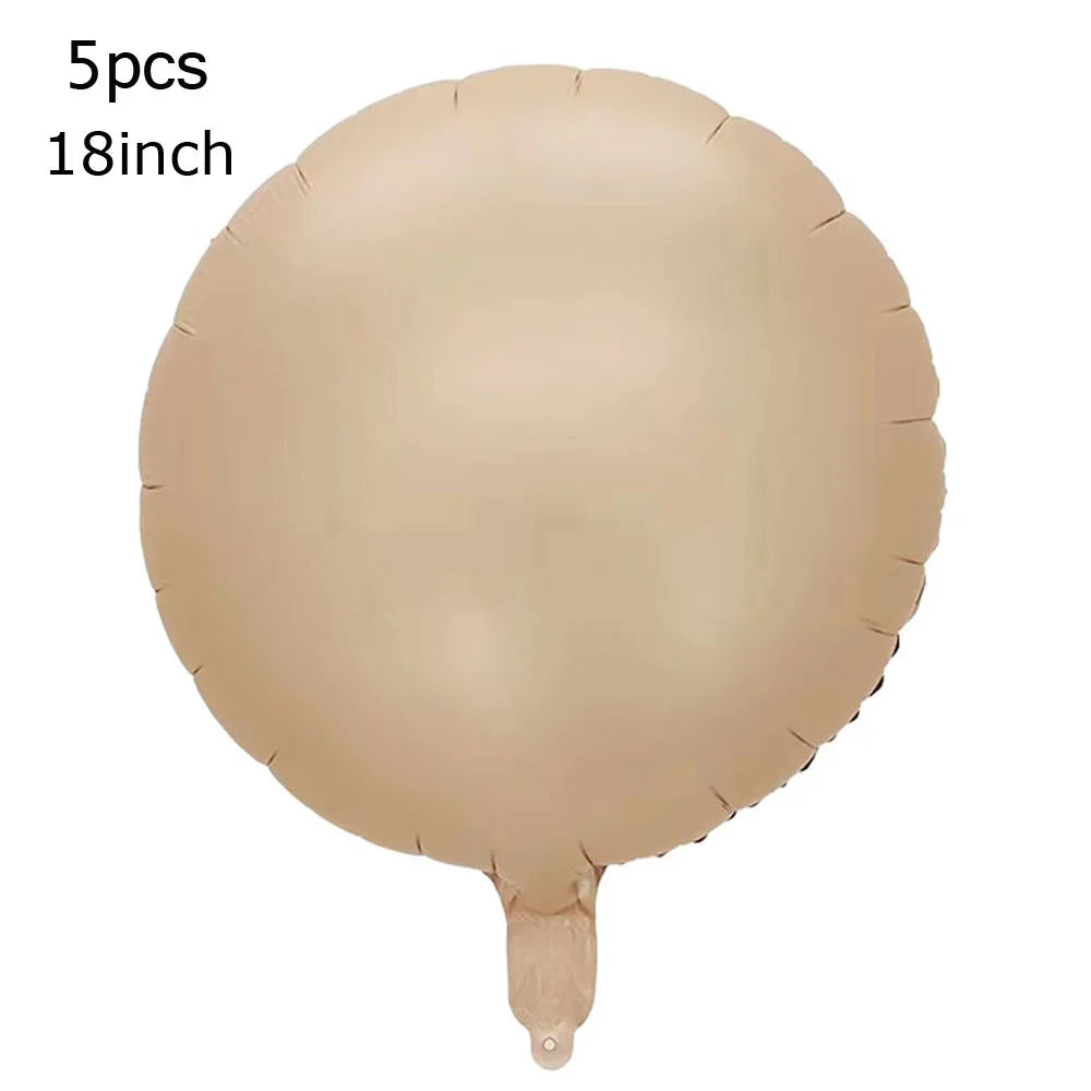 10/5/1Pc Brown Beige Cream 18inch Heart Balloons Cream Number Balloons 1 2 3 4 5 6 Birthday Number Foil Balloon Helium Air Globo