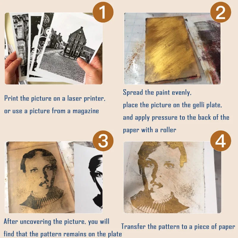 Big Size Printmaking on Paper Monoprinting Resin Clear Gelli Plate for Art & Craft  Gel Printing Plate Tools Fast Free Shipping