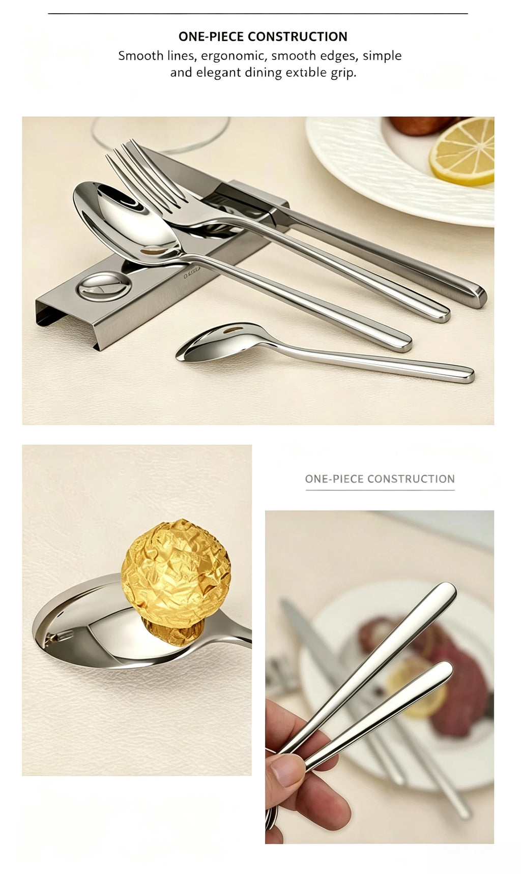 Flatware Cutlery Utensil Set Premium Stainless Steel,  for Kitchen, Home, Wedding, Party, Mirror Polished and Dishwasher Safe