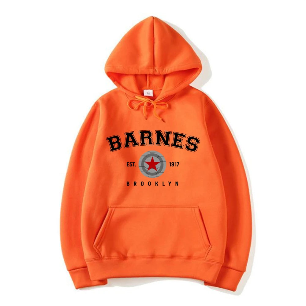 Vintage Barnes 1917 Hoodie Bucky Barnes Winter Soldier Hoodies Women Hooded Sweatshirt Tv Show Inspired Pullovers Superhero Tops