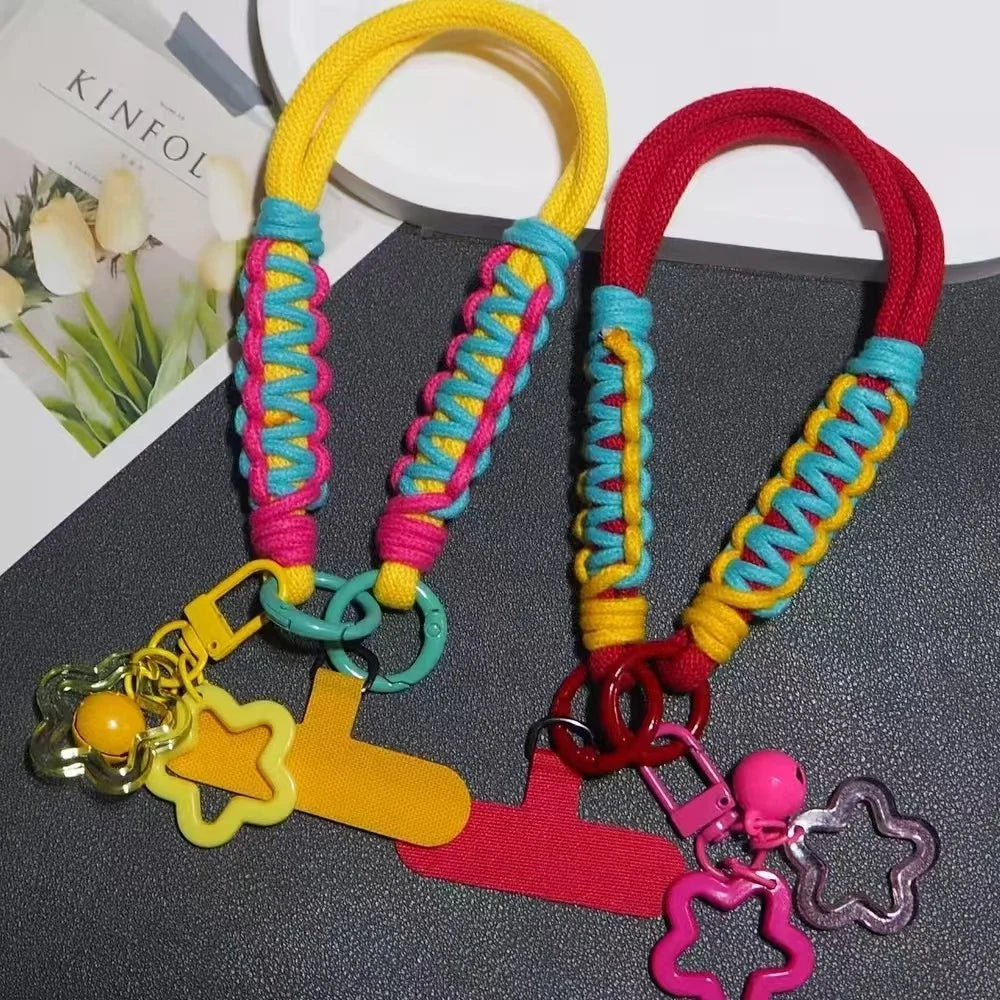 Kawaii Candy Color Phone Wrist Strap Hand Woven Rope