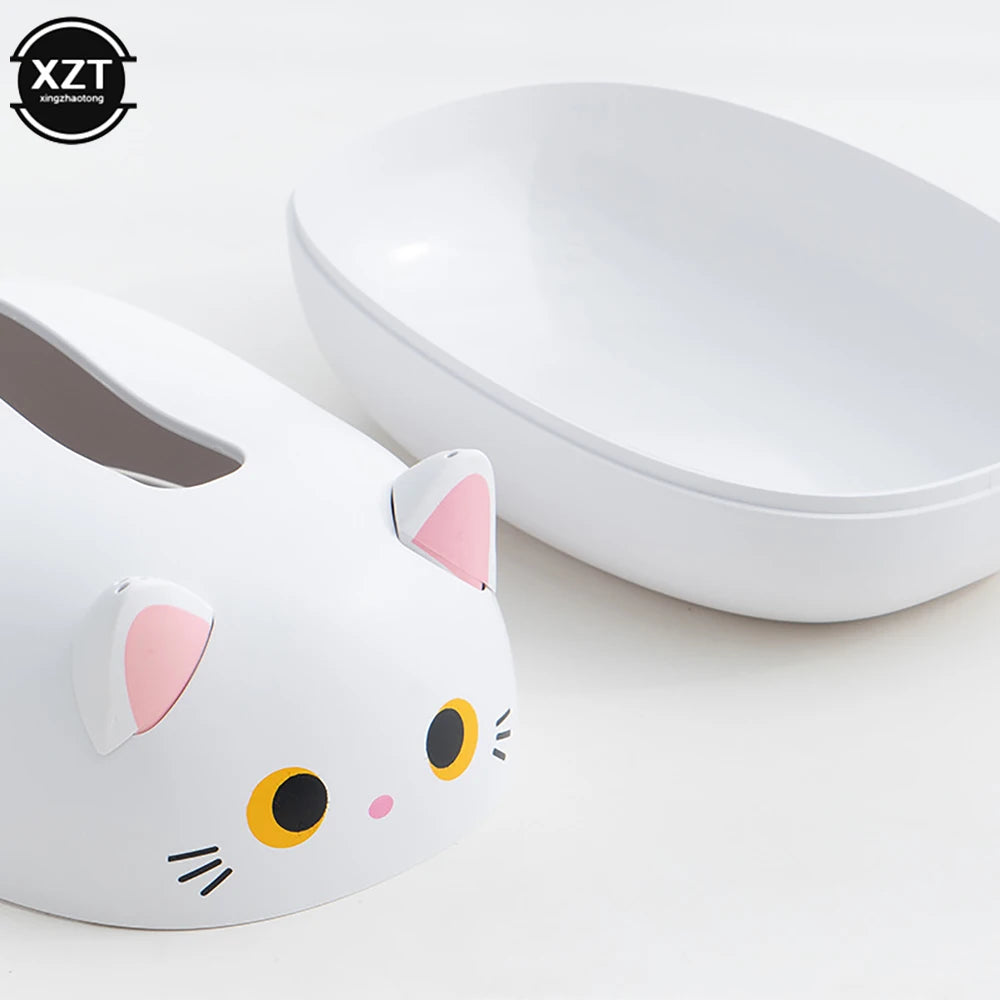 Kawaii Cat Tissue Box Kitchen Napkin Storage Box Wc Paper Container Desktop Toilet Paper Holder Nordic Style Home Decoration
