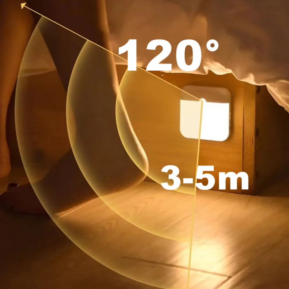 Motion Sensor Led Light Usb Charging Square Lamp for Bedroom Kitchen Stair Hallway Wardrobe Cupboard Lighting Led Light