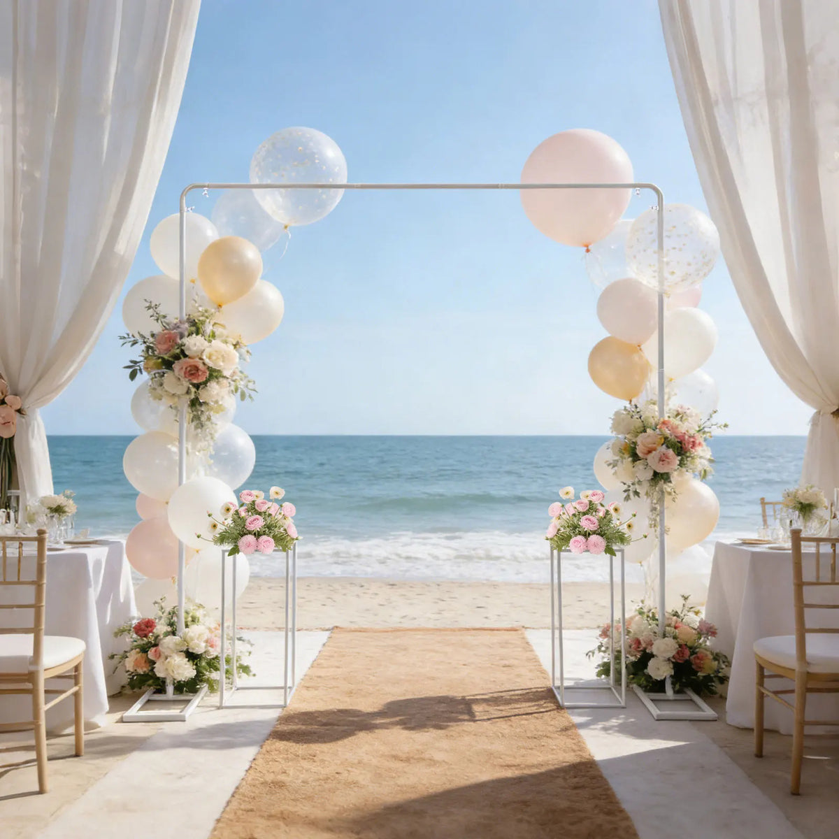 2x2m Balloon Arch Stand with Flower Holders