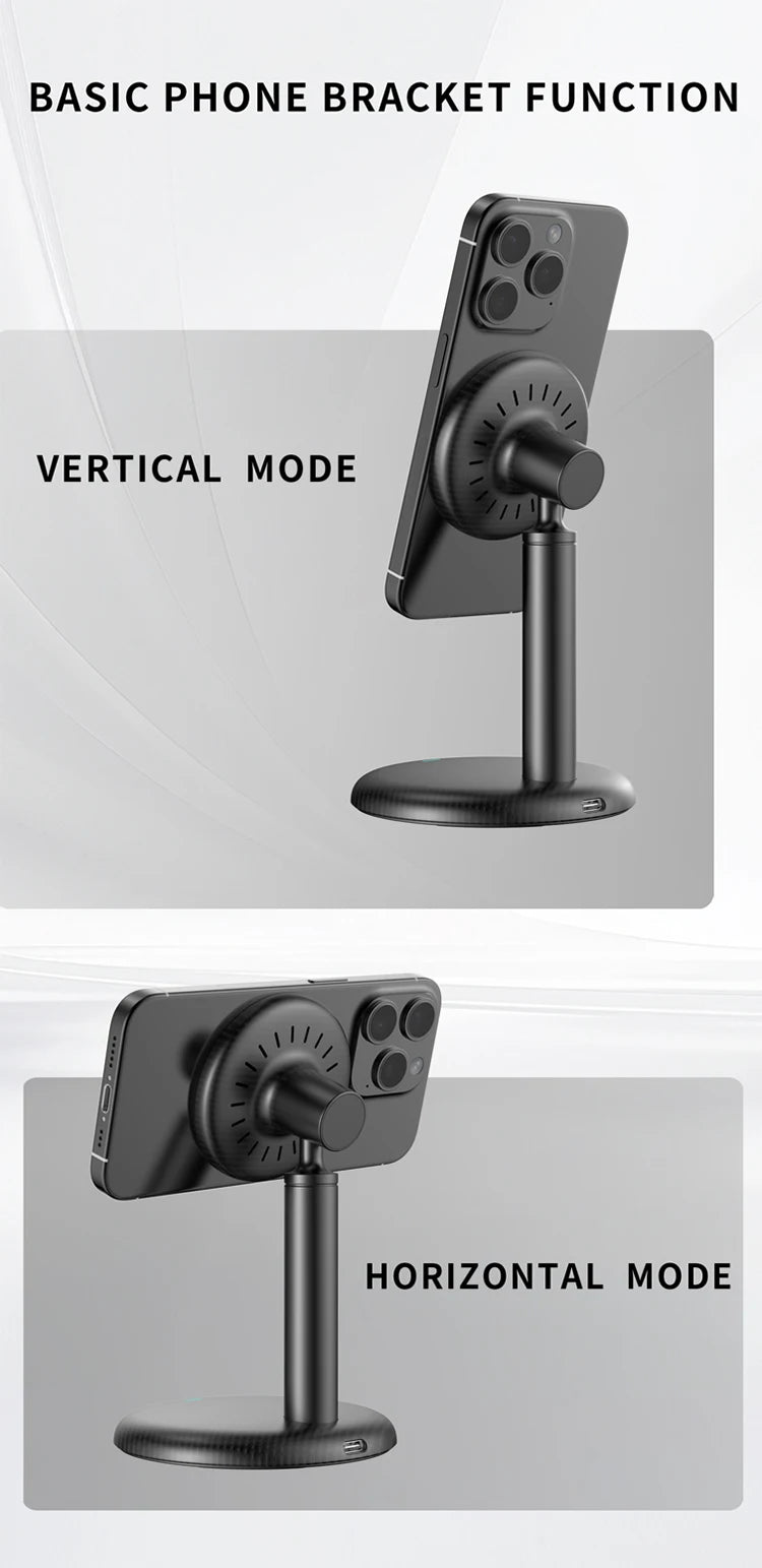 2025 15W Wireless Charger Stand For Magsafe iPhone 17 16 15 14 13 12 Pro Max Qi2 Fast Charging Station for Office Home Travel
