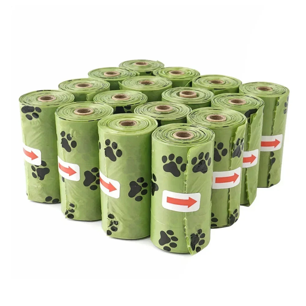 New Pet Biodegradable Trash Bag Dog Poop Bags Bulk Biobase Scented Poo Bag Degradable Cat Waste Bags Dog Poop Dispenser Gifts
