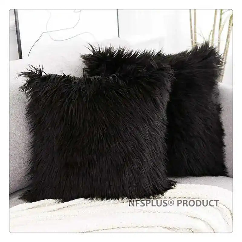 Plush Decorative Pillow Covers Pillowcase 18x18 inch Black White Red Green Purple Grey 45x45cm Throw Pillow Sofa Cushion Cover