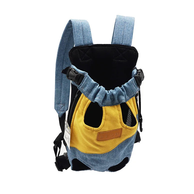 Canvas Pet Backpack Carrier For Small Medium Dog French Bulldog Chihuahua Outdoor Travel Shoulder Front Back Chest Cat Carrying