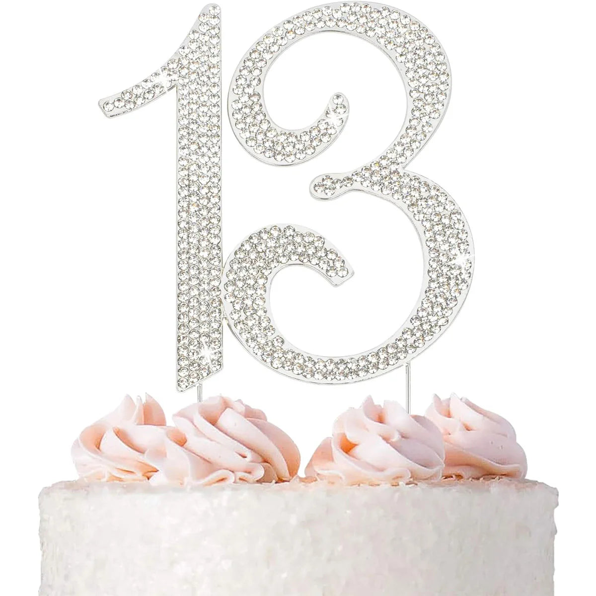 25 Cake Topper Sparkly Crystal Rhinestones Cake Topper Cake Decoration for 25th Birthday Party or or 25th Wedding Anniversary