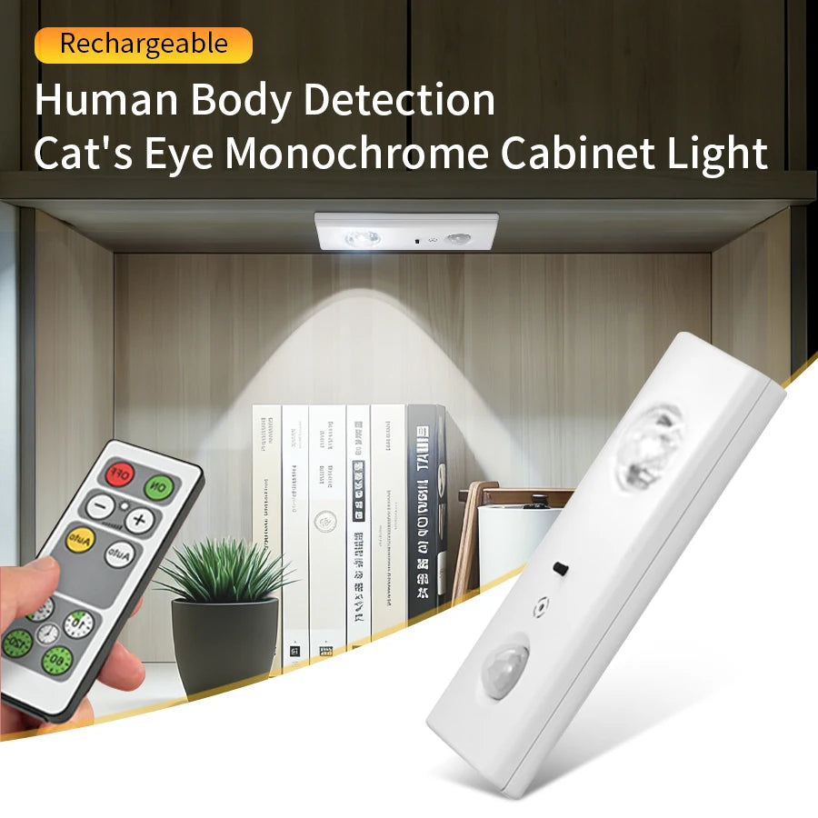 LED Cabinet Light Night Light Lamp PIR Sensor Magnetic Kitchen Night Lights USB Rechargeable Remote Control Dimmable Work Lamp