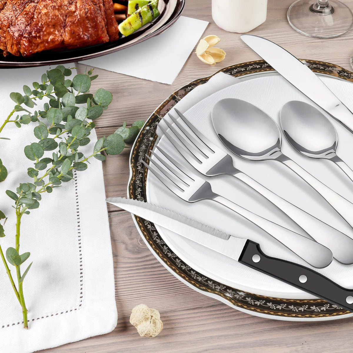 24-Piece Stainless Steel Flatware Set, Service for 4