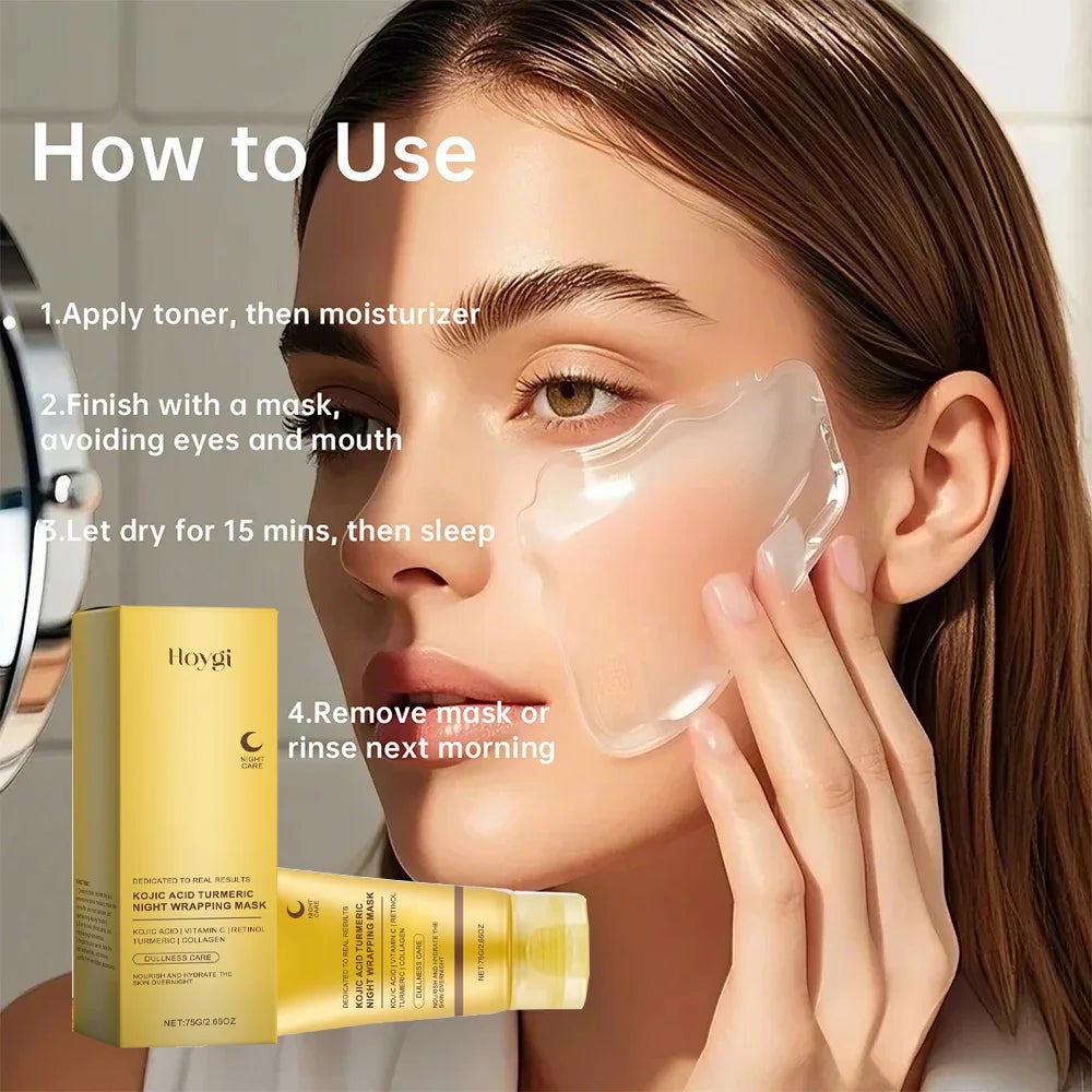 Turmeric Deep Collagen Mask Peel Off Mask Face Anti Wrinkle Lifting Korean Skin Care Masks Skin Firmnes For Nighttime Care