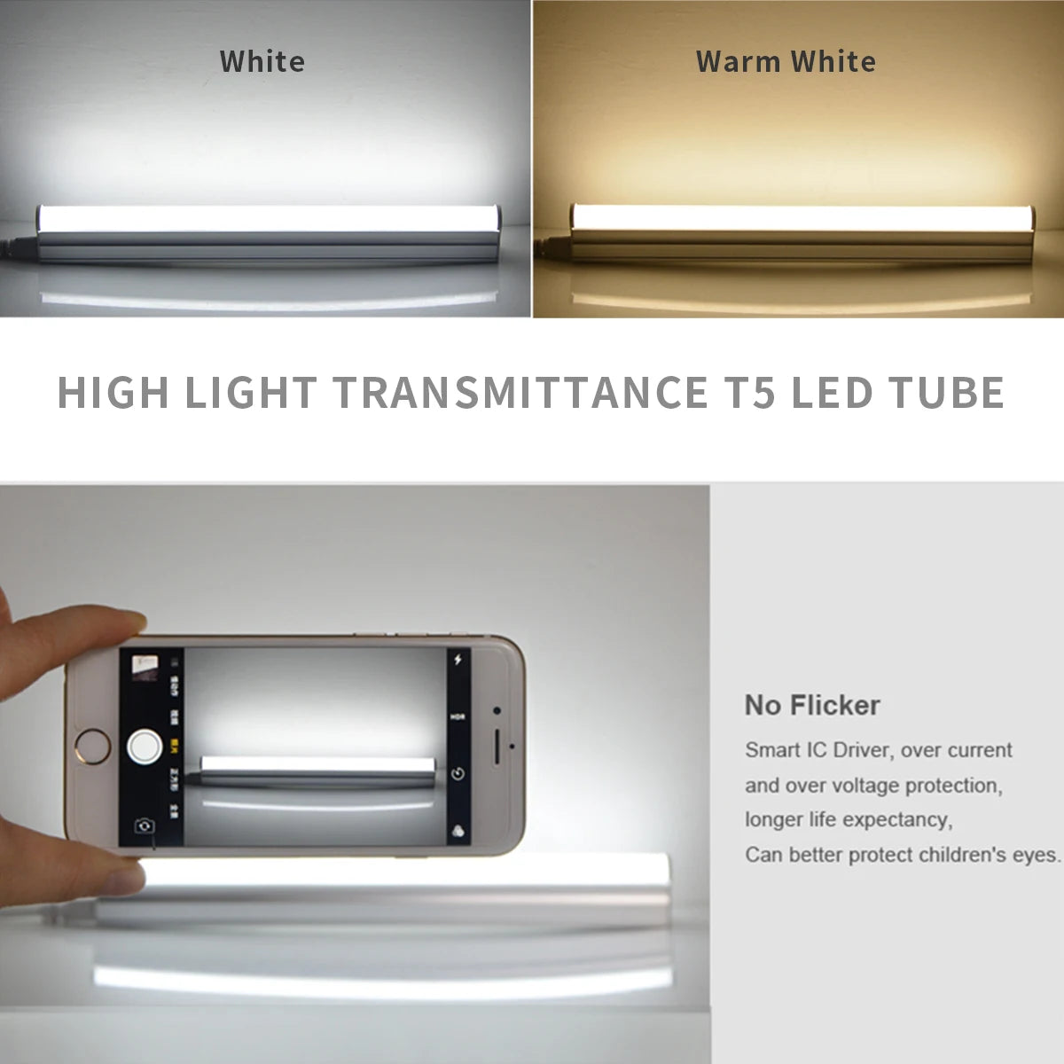 Aluminum LED Light Bar 220V 110V T5/T8 LED Tube 6W 8W LED Fluorescent Tube For Indoor Kitchen Lighting LED Lamp Bulb Wall Lamp