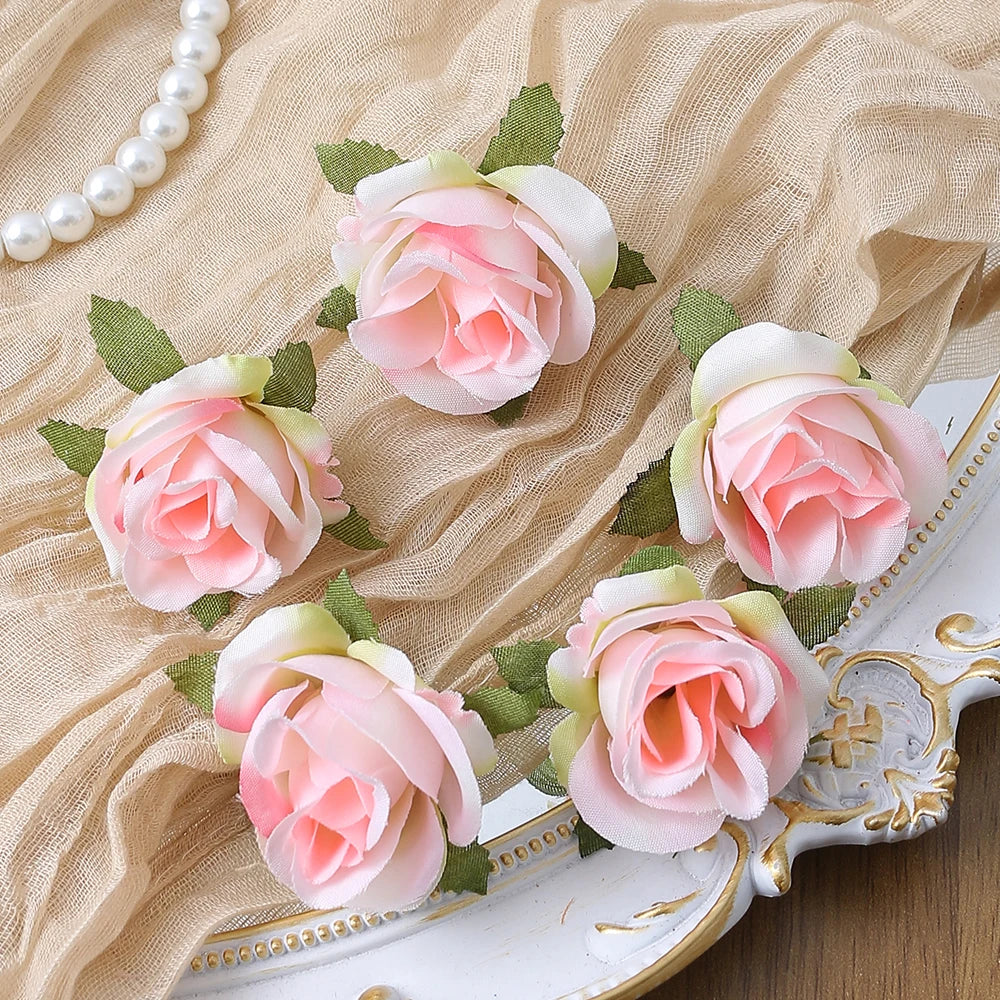 10/20PCS Artificial Flowers DIY Candy Box Cake Home Decor Christmas Decorative Wreaths Wedding Party Garden Roses Arch Silk Fake