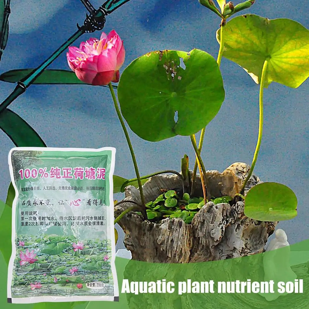 200g River Pond Mud Mud Lotus Pond Mud Flower Fertilizer Bowl Lotus Water Lotus Special Aquatic Plants Nutrition Soil