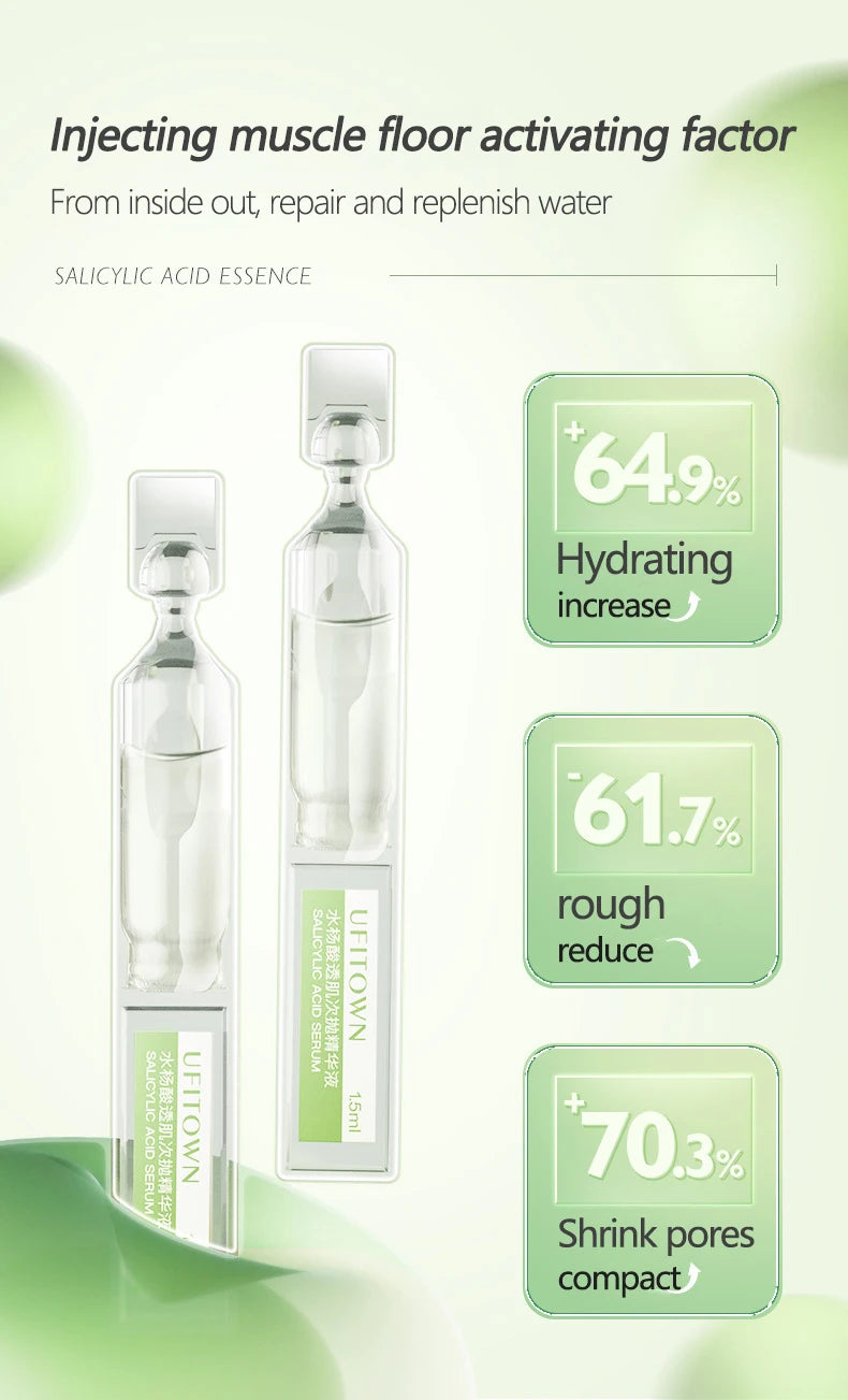 3D Exfoliating Salicylic Acid Shrink Pores Serum 5D Hyaluronic Acid Anti Aging Whitening Skin Care Essence Remove Acne Mark