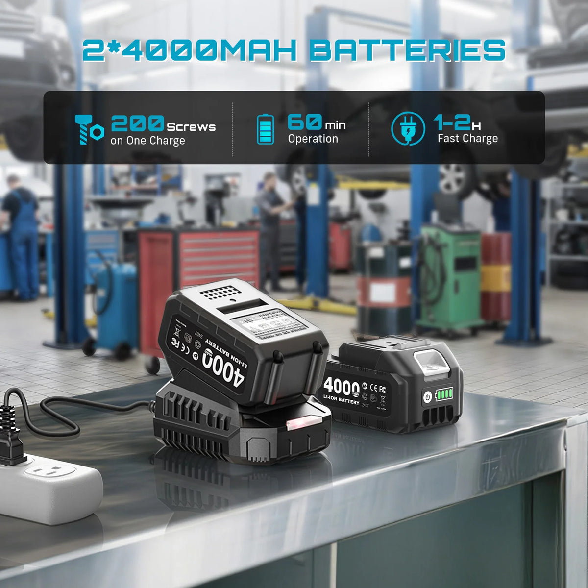 SEESII WH860 1300N.m 3-in-1 Impact Wrench &amp; Cordless Drill