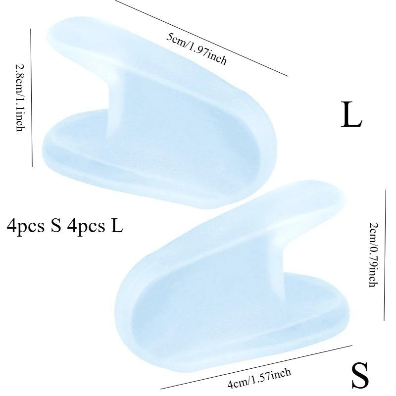 Gel Toe Separators, Suitable for Overlapping Toes, Toe Friction, Blisters, Calluses, Shoe Pressure, Toe Pain,Flared Design(8pcs)