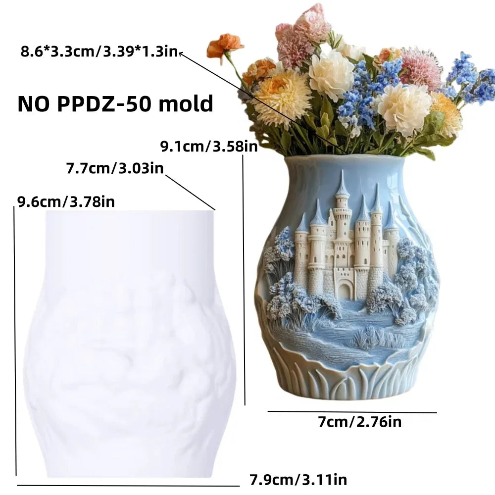Sea Bay Canyon Relief Succulent Plant Flower Pot Resin Silicone Mold Mountain Range Sea Sunrise Relief Storage Box Gypsum Molds