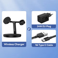 Baseus 3 in 1 20W Magnetic Wireless Charger Stand For iPhone 16 15 14 Pro Airpods Apple Watch Phone Fast Charging Station Holder