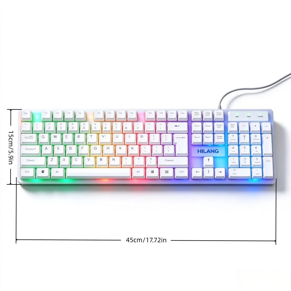 K6 Wired Gaming Keyboard, RGB Backlit, 104 Keys