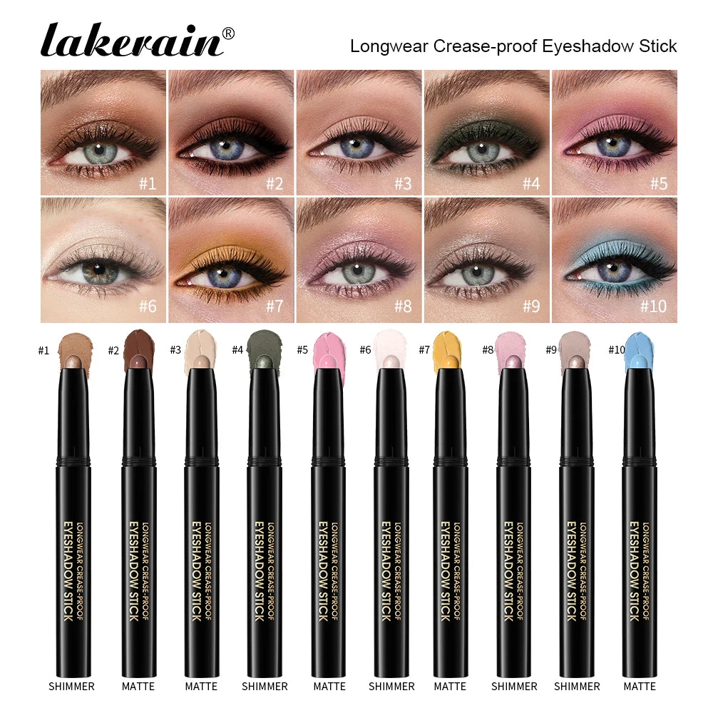 Eyeshadow Liner Sticks Matte &amp; Shimmer Waterproof Metallic