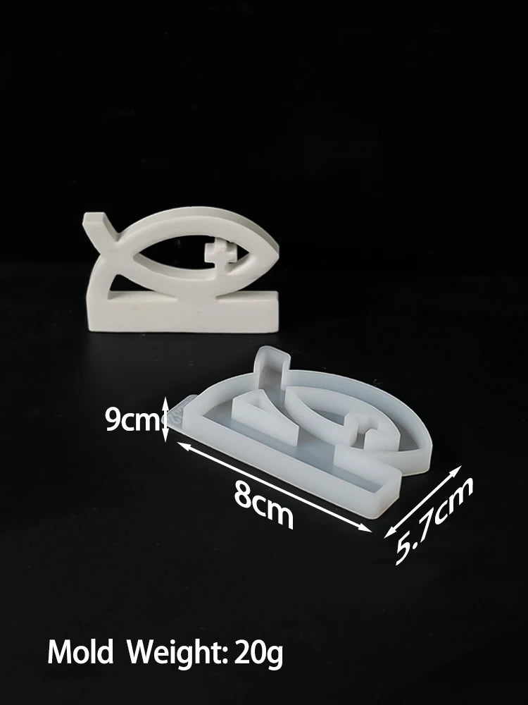 Creative Cross Fish Candle Holder Silicone Mold DIY Handmade Epoxy Resin Plaster Craft Candlestick Casting Molds Gift Home Decor