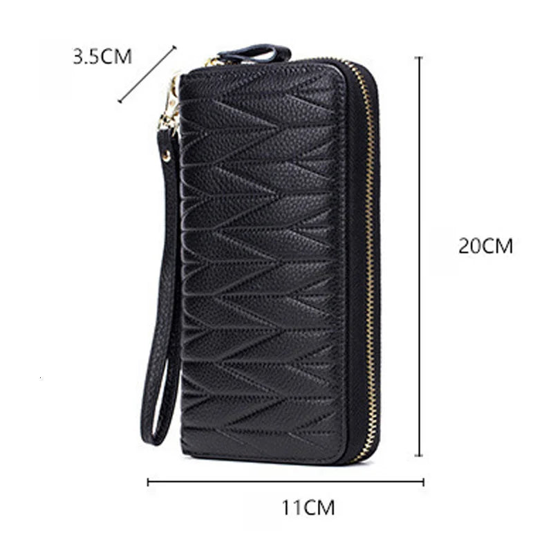 RFID Wallet for Women  Genuine Leather Female Travel Purse Zipper  Women's Wallet 36 Card Holder мини кошелек жен