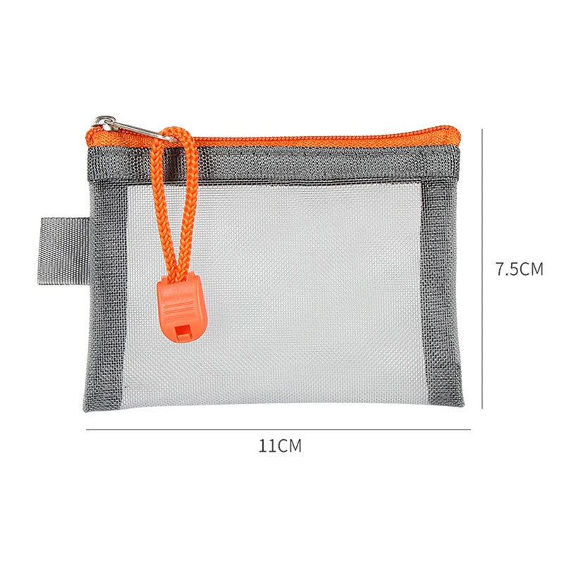 Mini Transparent Nylon Mesh Card Bag Credit ID Card Organizer Portable Coin Purse Lipstick Earphone Data Line Key Storage Bag