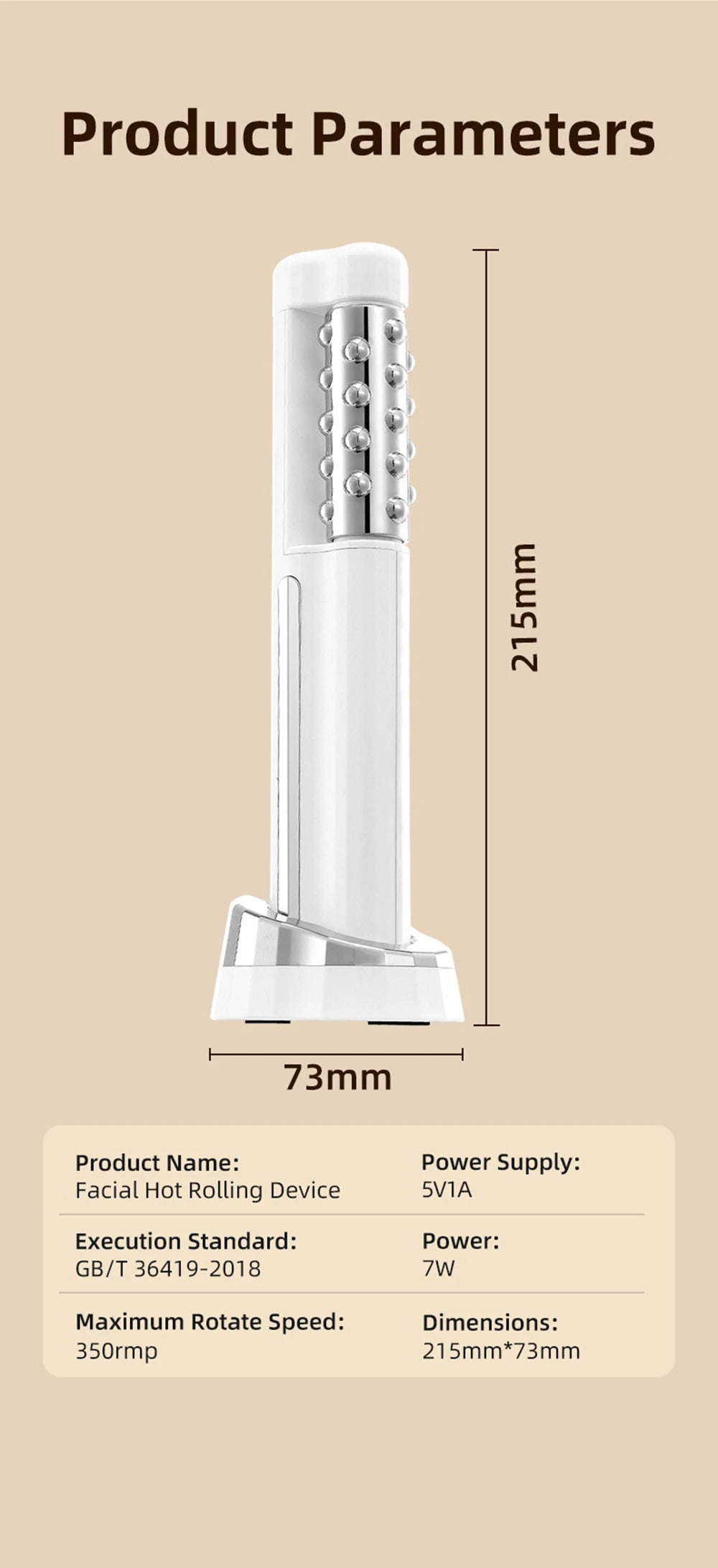 New Arrival 3D Electric 360 Rotation Roller Face Lifting Machine Heating Roller EMS Facial Vibrator Body Massager Skin Care Tool