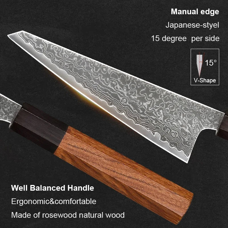 6" Japanese Honesuki Knife Hand Forged Damascus Steel Professional Kitchen Knives Chef Sharp Utility Boning Cooking Tools