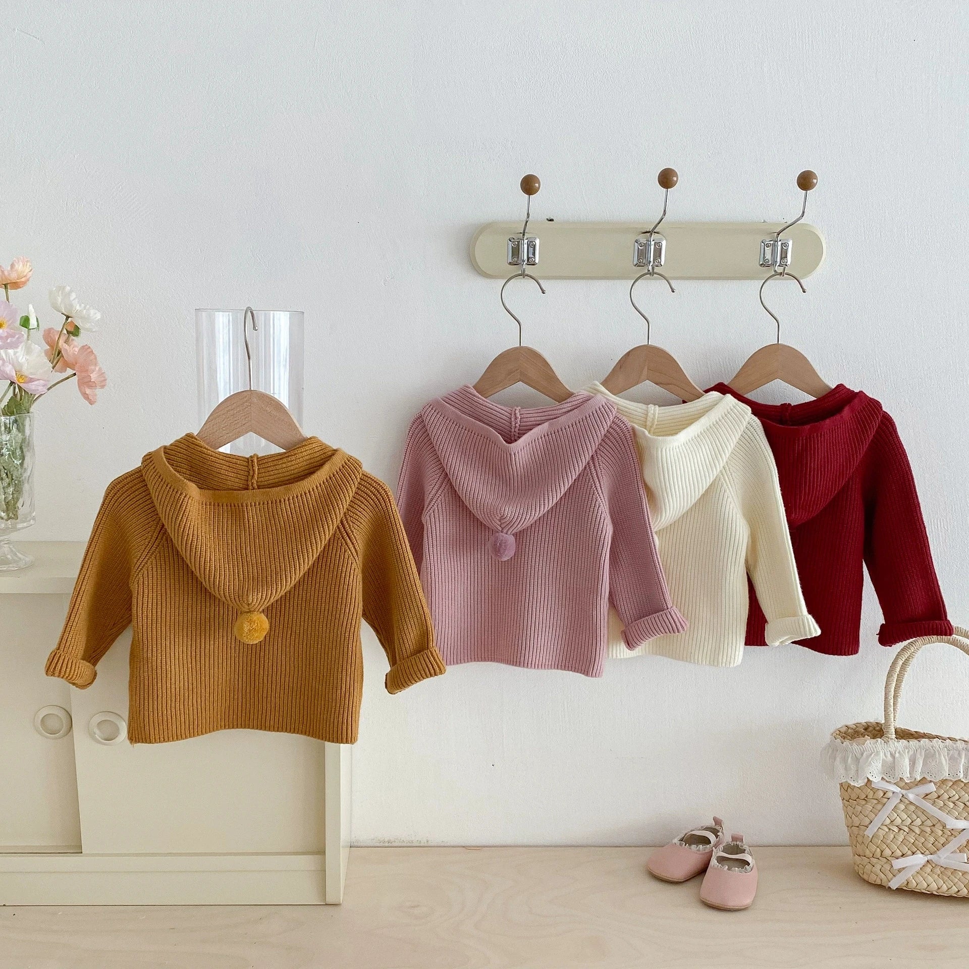 Autumn Baby Girls Hoodie Jacket Kids Sweater Long Sleeve Knitted Cardigan T-Shirt Children Tops Zipper Sweatshirt Child Coat